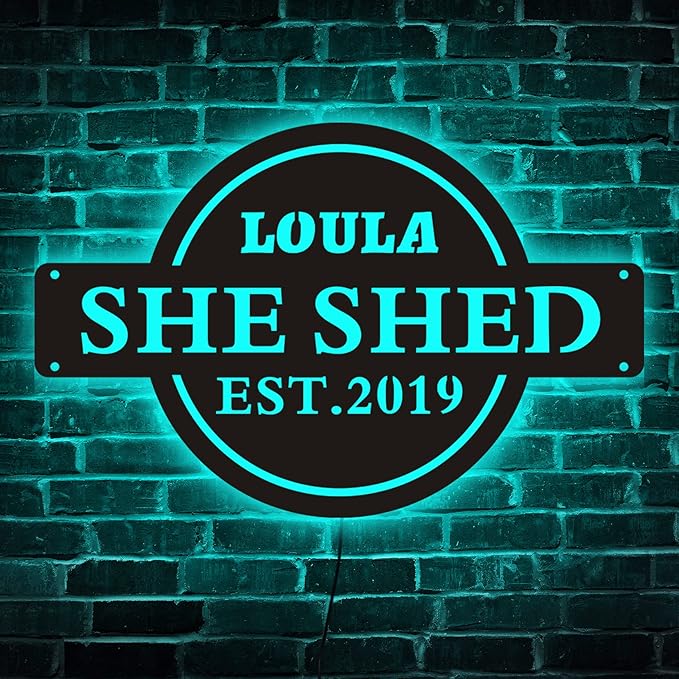 Custom She Shed Sign, She Shed Signs Personalized, She Shed Gifts, She Shed Led Sign, She Shed Neon Sign, Mom Cave Sign, Custom Led Sign