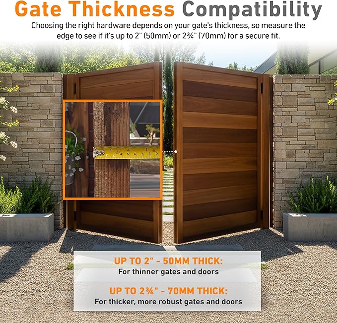 GateMate Long Throw Gate Lock, Euro Profile Keyed Alike Gate Lock for Sheds, Gates & Garage Doors, Keyed Both Sides, 316 Stainless Steel, for Wooden Gates & Doors Up to 2” (50mm), 5 Keys