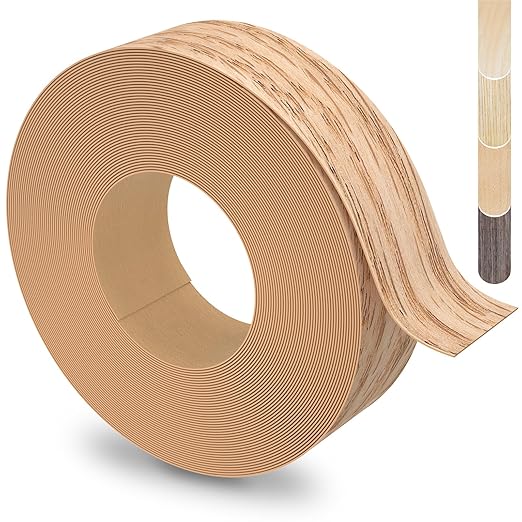 Red Oak Edge Banding, 3 inch x 10ft roll of Real Wood Edge Banding Pre-glued Flexible, Veneer Tape for Cabinet Repair Furniture Restoration