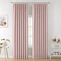 Vision Home Pink Pinch Pleated Full Blackout Curtains Room Darkening Window Panels 84 inch for Girls Bedroom Living Room Thermal Insulated Pinch Pleat Pink Drapes with Hooks Back Tab 40" Wx84 Lx2