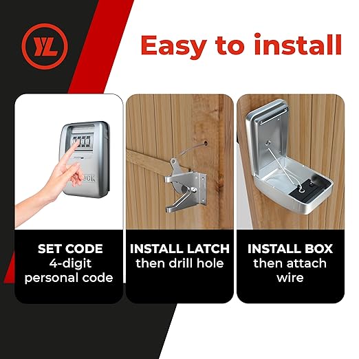 Gate Lock XLS – Secure Keyless Fence Lock and Latch with 2-Way Access – Strong Durable System for Theft Prevention and Home Security, Easy Installation on Wood or Vinyl Gates/Fences (XLS – 1-Pack)
