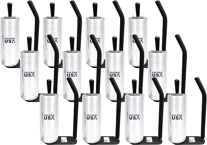 New! PalPak300 BACKSAVER - Best Selling Stretch Film Dispenser with Extended Handle, Industrial Strength for Packing Wrap, Holds 14"-20" Rolls with Adjustment Furniture, Boxes & Pallets (12 Pack)