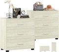 Aheaplus Closet Drawers Set of 2, Wood Closet Organizers and Storage with 3 Drawers, Closet Drawers Organizer System, Nightstands Bedside End Table with 3 Drawers Storage for Bedroom, White Oak
