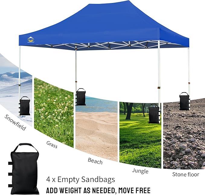 CROWN SHADES Sand Bags for Canopy Legs Sandbags for Weight-Canopy Weights, Pop Up Tent Weights Bags, Blue