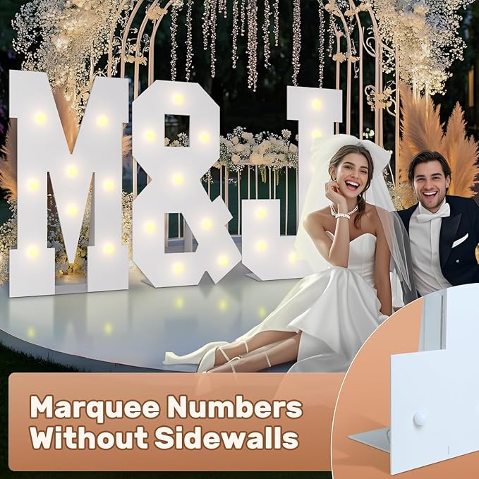 Bugame 3FT Marquee Letters, Large Light Up Letters for Birthday Wedding Backdrop Warm Light Marquee Letters 3 Feet Tall for Baby Shower Party Proposal Decoration Decor, Letter O