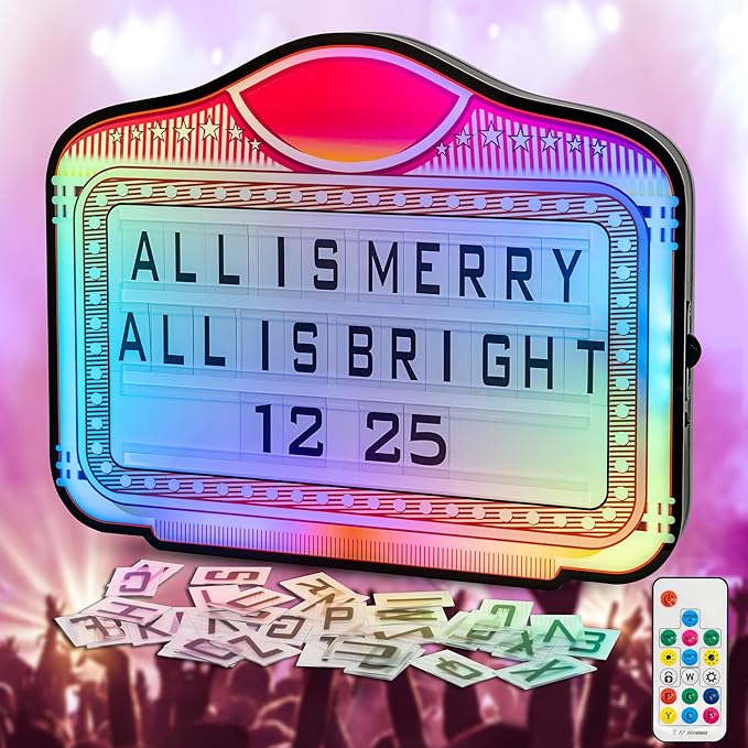 Letter Bottle Presenter, VIP Bottle Service Sign, Handheld LED Light Box with RGB Color Change for Nightclub, Bar, Party, Birthday, Wedding – Durable Acrylic Frame, 4 Letter Sets & 2 Number Kits