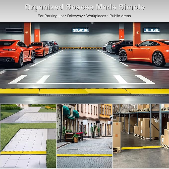 Cable Protector Ramp 2 Packs - 3 Channels Driveway Hose Protector with 39000 LBS Capacity Rubber Modular Cable Ramp for Garden Hose Wire Cord, Drive Over Cover Protector