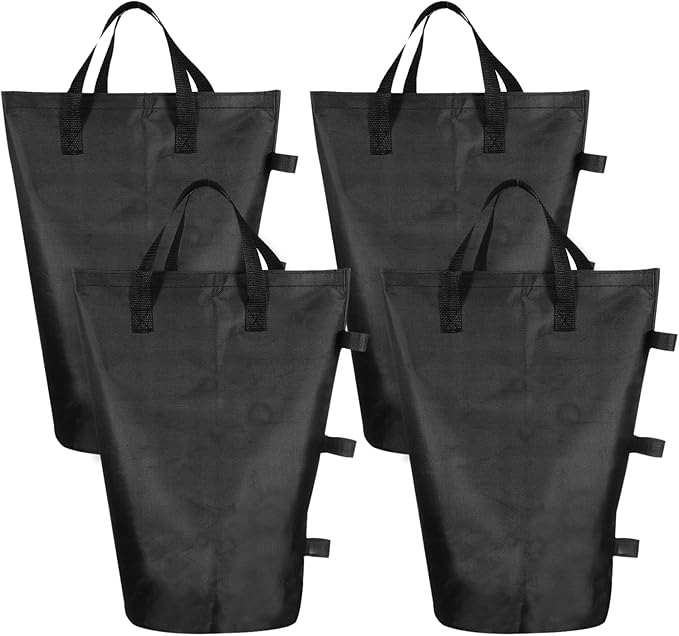 PATIKIL Canopy Weight Sand Bags, 4 Pack 112 Lbs Total Extra Large Weights Bags Waterproof Tent Leg Weights Sandbags for Outdoor Canopy Tent Sun Shelter Patio Ladder Black (18x9")