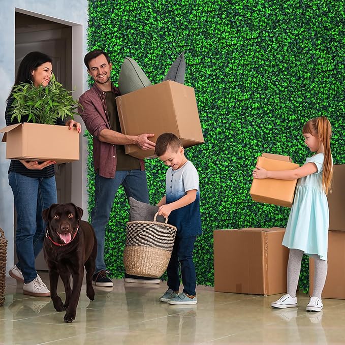 20"x20" Grass Wall,24PCS Artificial Boxwood Panels Cover 66.67SQFT,4 Layers Plant Wall, Greenery Backdrop,Privacy Hedge Screen,Green Panels Decor for Outdoor Garden and Indoor Home Wedding