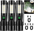 NiaoChao Rechargeable LED Flashlights High Lumens, 99000 Lumens Super Bright Flashlight with 6 Modes, Waterproof Powerful Flash Light Multifunctional Flashlights for Home Camping Hiking(3 Pack)
