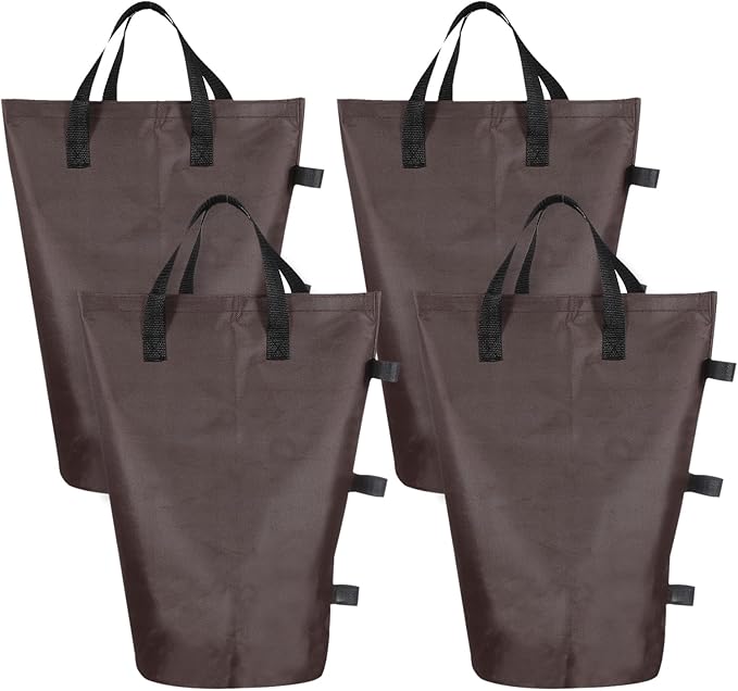 PATIKIL Canopy Weight Sand Bags, 4 Pack 112 Lbs Total Extra Large Weights Bags Waterproof Tent Leg Weights Sandbags for Outdoor Canopy Tent Sun Shelter Patio Ladder Brown (18x9")