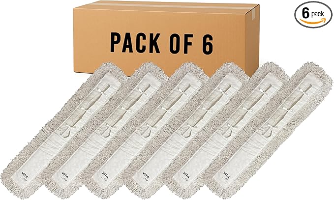 48" Dust Mops | White Closed-Loop Industrial Style - 6 Pack