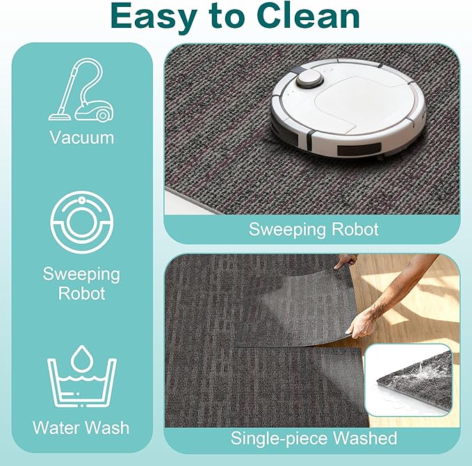 jxgzyy Commercial Carpet Tiles for Office, 20×20 Inch, 0.31'' Padded Carpet Squares, Non-Adhesive Carpet Flooring with Textured Silicone Back, Easy DIY, Renter-Friendly, 4 Pcs/10.8 Sqft