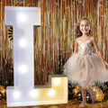 Pooqla 3FT Light Up Marquee Letters, Cool White and Warm White LED Large Lighted Marquee Letters, Giant Mosaic Letter Sign for Balloons Birthday Anniversary Wedding Party Decoration, LED Letter L