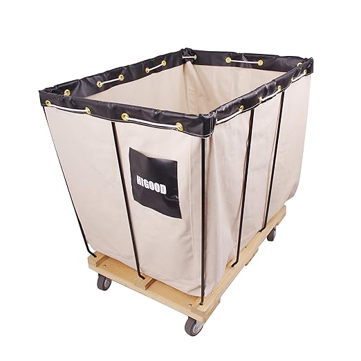 Canvas Basket Bulk Truck,Service Carts 8 Bushel Knock Down Truck, 10.0 cu. ft, 400 lb, 34" L X 22" W X 30.5" H Capacity