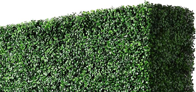 AGPL Artificial Hedge Wall (38" Width* 12" Deep* 96" Height) with Dark Gray Stainless Steel Planter Box (96.00)
