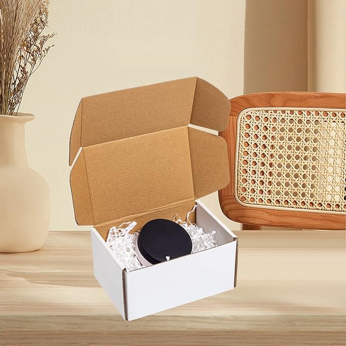 White Shipping Boxes 6x4x3" 25 Pack - Corrugated Cardboard Mailing Boxes for Small Business - Literature Mailer Packaging Supplies