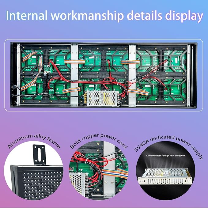 P10 Scrolling Led Sign Programmable Display Digital Sign Outdoor Message Board Led Open Signs For Business Custom Banner Word Light Advertising Wifi Control High Brightness Neon 39"X14"