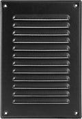 Vent Systems - 5 x 7 Inch (Inner) Black Metal Rectangular Soffit Air Vent Grille Cover, Register Vent Deflector Louver Built-in Mesh HVAC for Bathroom Home Office Kitchen 6.5" x 9" (Outer)