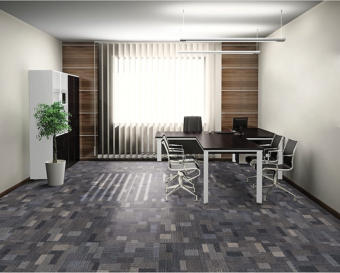 Mohawk Basics 24" x 24" Berber (Loop pile), 0.09" Pile Height, Carpet Tile, PET Fiber, Ocean Deep Color,(96 sqft/carton), 24 Count (Pack of 1)