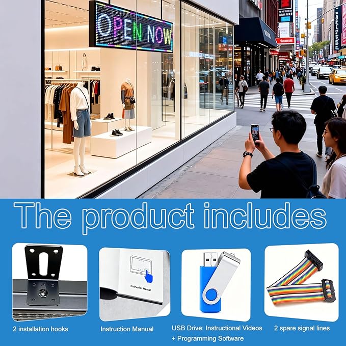 P10(40" * 14") Outdoor Programmable Scrolling Led Sign Digital For Business Matrix Panel Screen Panel Electronic Board Screen Custom Neon Custom Message Board