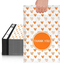 JinRuiKJ Poly Mailers with Handle 10x13 Inch 100 Pcs, Easy to Carry Packaging Bags for Small Business, Thank You Shipping Bags with Self Adhesive Strip, Tearproof and Waterproof - Yellow heart