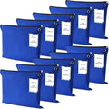 10 Pcs Interoffice Mailer Canvas Transit Sack Zipper Bag 18" x 14" Large Zipper Pouch with Grommet Interoffice Mail Bag (Blue)