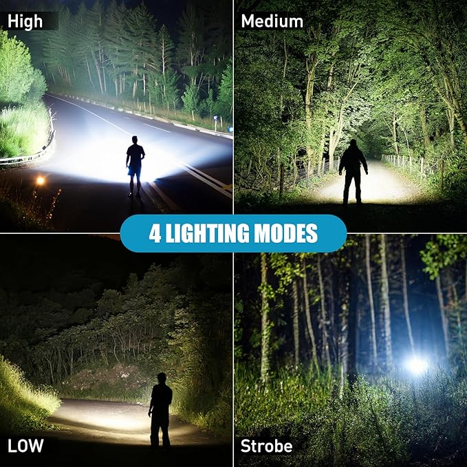 Rechargeable Spotlight, 99,000 Lumens Super Bright Handheld Led Flashlight, Outdoor Spot Light for Boating Camping