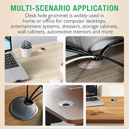 1 Pcs Desk Grommet 2" / 50 mm, Desk Cord Hole Cover, Cable Grommet Metal Zinc Alloy Materilal, Desk Hole Grommet for Home & Office Pc, Detachable Cable Cord Organizer-Bronze