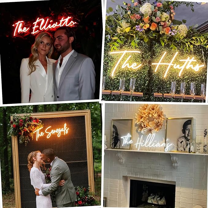 LC Sign Custom Neon Sign, LED Name Signs Customizable for for Wedding Events Prom, Personalized Led Neon Light Gifts for Bedroom Wall Decor, Office Coffee Bar Shop Business Signs