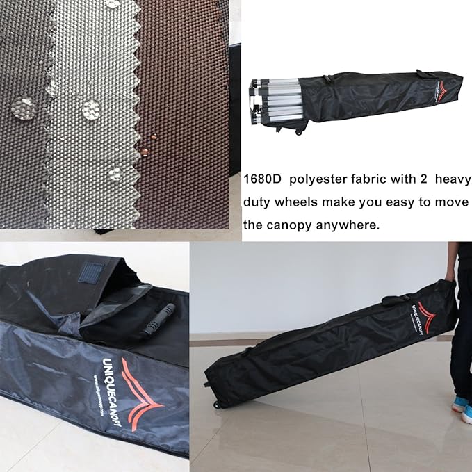 10'x10' Pop Up Canopy Tent Commercial Instant Shelter with Heavy Duty Roller Bag, 4 Canopy Sand Bags, 10x10 FT White