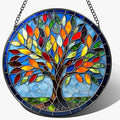 8-Inch Stained Glass Ornament, Stained Glass Window Hanging, Suncatcher Window Hanging, Home Decor, Tree of Life Ornament | Mother's Day, Christmas, Birthday, Housewarming | Gifts for Mom & Friend