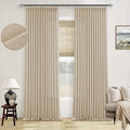 Warm Beige Linen Curtains 102 Inches Long 2 Panels for Living Room Thick Linen Flax Cloth Pinch Pleated Memory Trained Back Tab Light Filtering Semi Sheer Curtain with Hook Rings Sand Cream Neutral