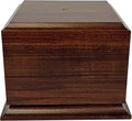 Display Base Pedestal Cherry Finish with 5/16" Center Hole – Square Stand Blank for Trophies, Figurines, 3D Prints, DIY Projects – Available in Multiple Sizes (7"Lx7"Wx5 1/4"H)