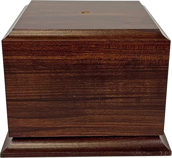 Display Base Pedestal Cherry Finish with 5/16" Center Hole – Square Stand Blank for Trophies, Figurines, 3D Prints, DIY Projects – Available in Multiple Sizes (5 1/2"Lx5 1/2"Wx4"H)