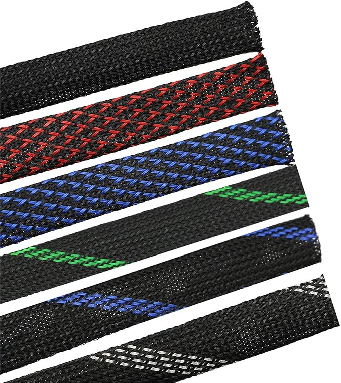 30ft PET Expandable Sleeving Wire Cable Sleeve (1/2", Black)