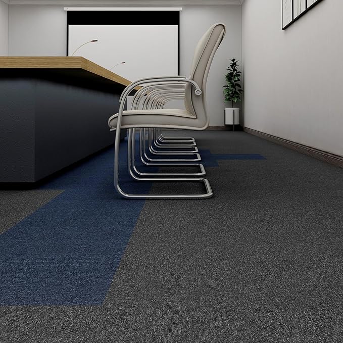 16-Pack 20"x20" Carpet Tiles, Non-Adhesive Soft Padded Floor Squares with Seamless Look for Home, Office, Indoor & Outdoor Use (43 Sq Ft) (J6)