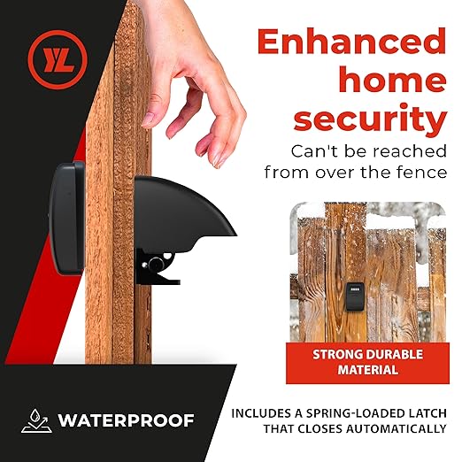 Gate Lock XLB – Secure Keyless Fence Lock and Latch with 2-Way Access – Strong Durable System for Theft Prevention and Home Security, Easy Installation on Wood or Vinyl Gates/Fences