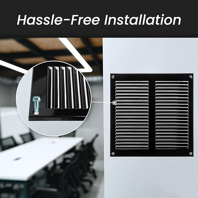 Repa Market 4x4 Inch Air Vent Cover/Galvanized Steel Louvered Grill Cover with Mesh Screen/Wall or Ceiling Vent/Durable Flush Mount HVAC Register for Indoor and Outdoor Ventilation