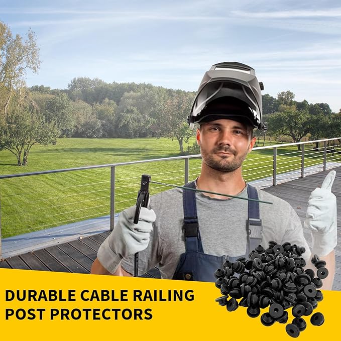 200Pack Rubber Cable Railing Grommets for 1/8" 5/32" 3/16" Cables for Wood/Metal Cable Railing Posts, 1/8" Level line Cable Railing Grommet,Cable Railing kit for Metal Posts……