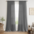 Nanspring Blazer Grey Curtain SheerLinen Blend Light Filtering Back Tab Curtains 102 Inches Long, Semi Sheer Privacy Drapes for Living Room & Bedroom, 52x102 inch, 2 Panels