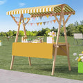 Outdoor Vendor Cart, Portable Cart with Canopy, Movable Stall Display Stand, Foldable Vending Stand Kiosk Display Trolley with Canopy, for Market, Street Food, Events(Yellow 2,150cm/59in)