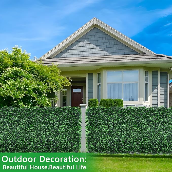 Boxwood Roll Panels, 60"x120" Artificial Ivy Privacy Fence Screen, UV-Anti Faux Boxwood Roll Grass Wall Panels for Garden Patio Balcony Privacy