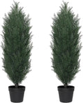 THE BLOOM TIMES 3ft Topiary Trees Artificial Outdoor Set of 2, UV Resistant Faux Cedar Pine Cypress Bushes & Shrubs, Fake Plants for Front Porch Outside Planter Patio Christmas Decor 3 Foot Tall