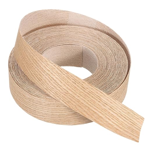 PATIKIL Red Oak Edge Banding, 1 1/2 in x 49.2 ft Wood Veneer Tape, Pre-glued Flexible