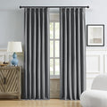 DUALIFE 90 Inch Pinch Pleated Blackout Curtains Grey Thermal Insulated Back Tab Curtains with Hooks, Room Darkening Pleat Curtain Drapes for Bedroom 40W x 90L, Grey, 2 Panels