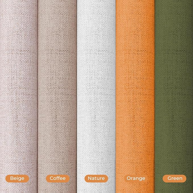 Faux Linen Semi Sheer Extra Wide Room Divider Curtain with Flexible Curtain Track, Light Filtering Privacy Drapes for Window Sliding Glass Door, Living Room Bedroom, Sunset Orange,100"W x 96"L,1 panel