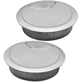 Desk Grommet 3-1/8" (80 mm), Desk Cord Hole Cover, Cable Grommet ABS Plastic, Desk Hole Grommet for Office and Home Table Cable, Detachable Adjustable Cable Cord Organizer (Silvery2 Pcs)