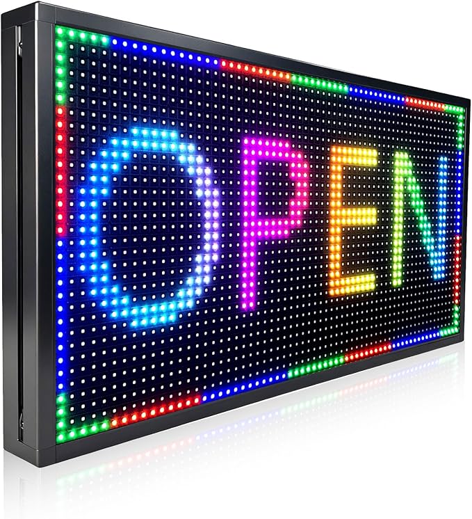 Programmable Led Sign Outdoor Digital Signs For Business Scrolling Electronic Message Board Wifi Control Display Screen Panel Custom Full Color Advertising P10(26" * 14")