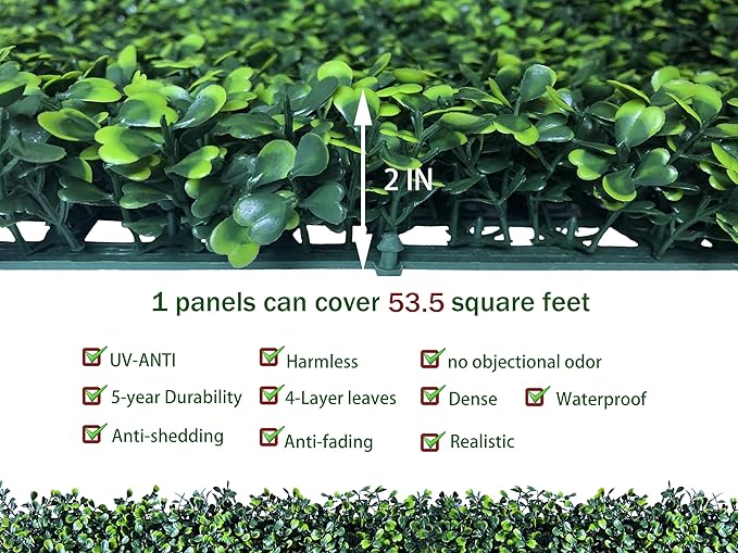 Artificial Ivy Privacy Fence Wall Screen: 5.35FT X 10FT (53.5 sqft) UV-Anti Faux Boxwood Roll Panels Greenery Backdrop Ivy Vine Leaf Hedges Fence Panels for Indoor Outdoor Green Decor
